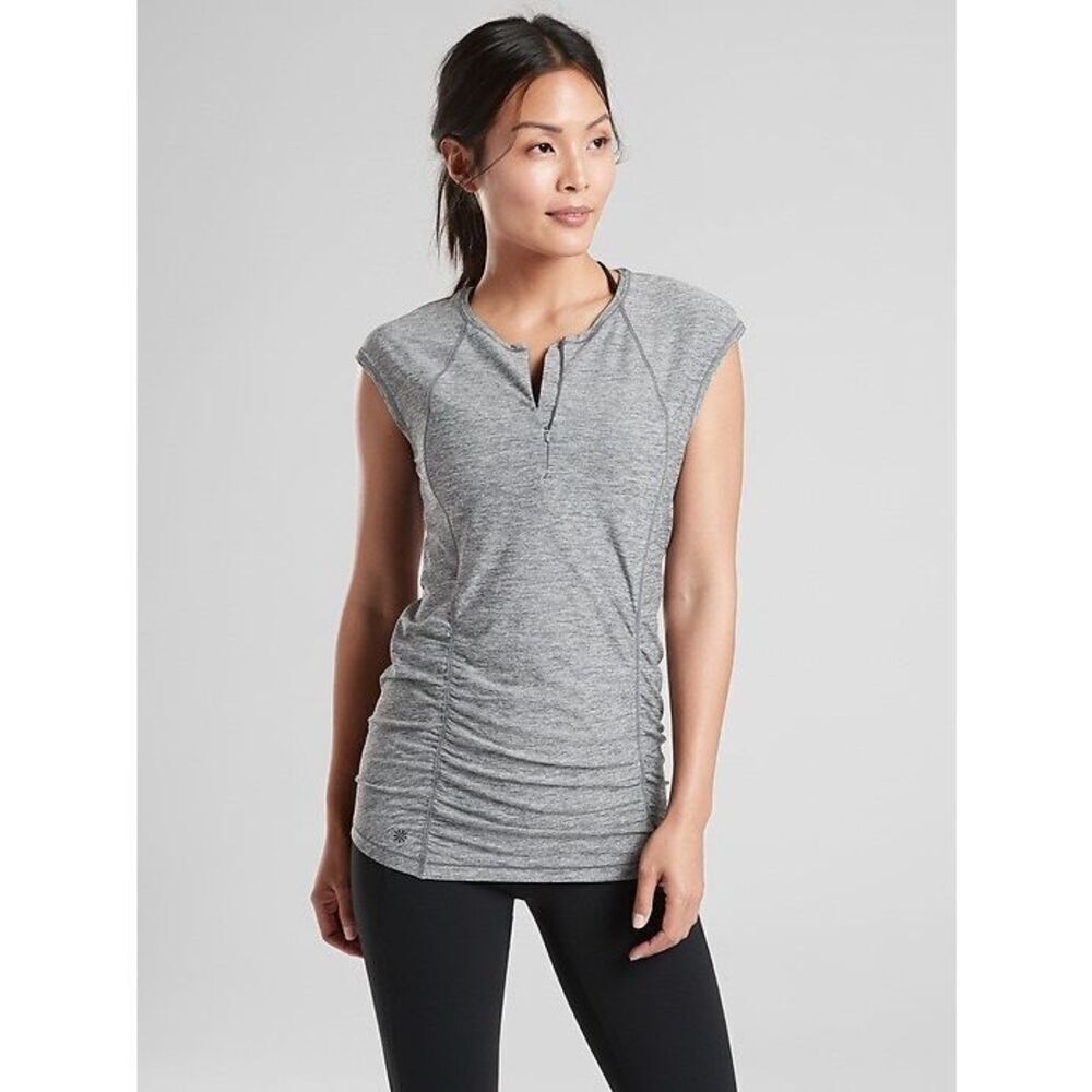 Athleta Pacifica Contoured Heather Gray Tank Size Small